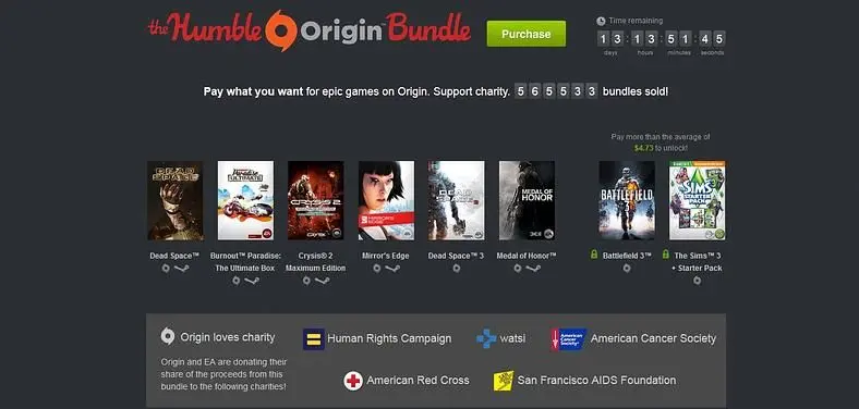 Humble Bundle goes Origin titles this time