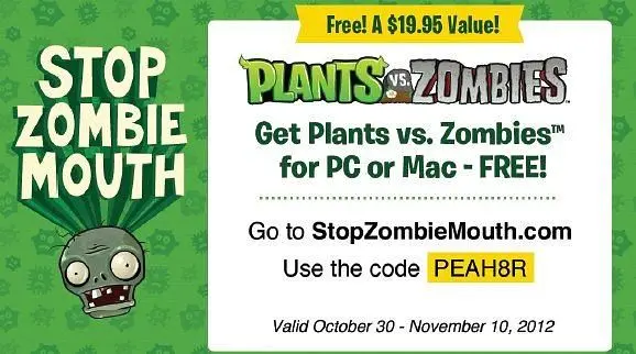 Free Plants vs. Zombies giveaway seeks to end Halloween tooth decay