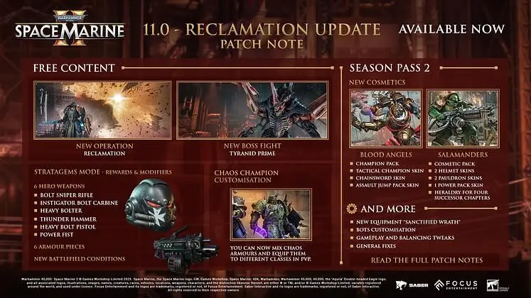 Space Marine 2 Patch 11 Content & Release Date - Latest News