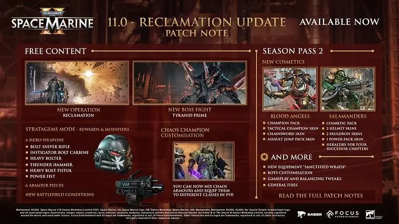 Space Marine 2 Patch 11 Content & Release Date - Latest News