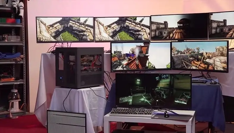 Experimental PC build allows for 7 simultaneous gaming systems
