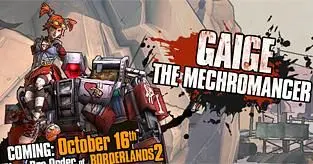 Gaige the Mechromancer out October 16th, free for Borderlands 2 Premium Club