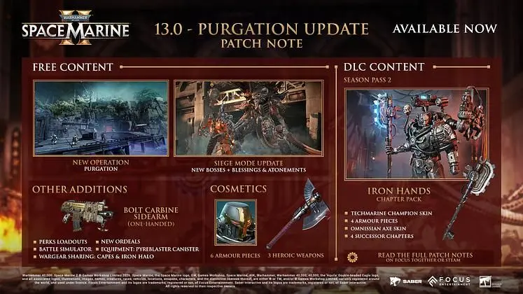 Space Marine 2 Patch 13 Content & Release Date - Latest News