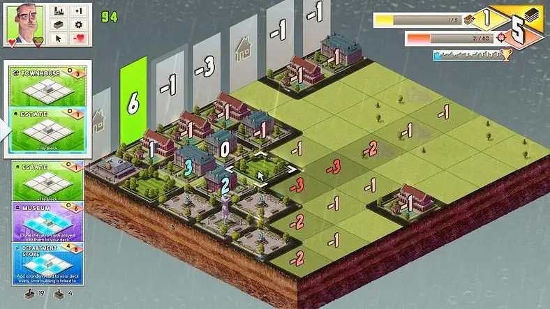 A challenging puzzle game about city planning.