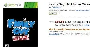 Amazon spotted listing Family Guy for Xbox 360 and PS3