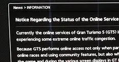 Gran Turismo 5 suffers from "extreme online traffic congestion"