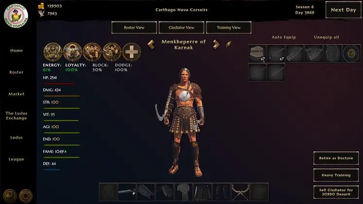 Ludus Magnatus Is a Gladiator Management Game Inspired by Football Manager - "I Started Making a Small Battle Simulator"
