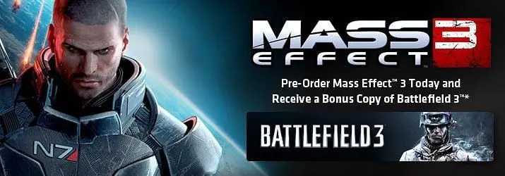Preorder Mass Effect 3 on Origin, get Battlefield 3 free