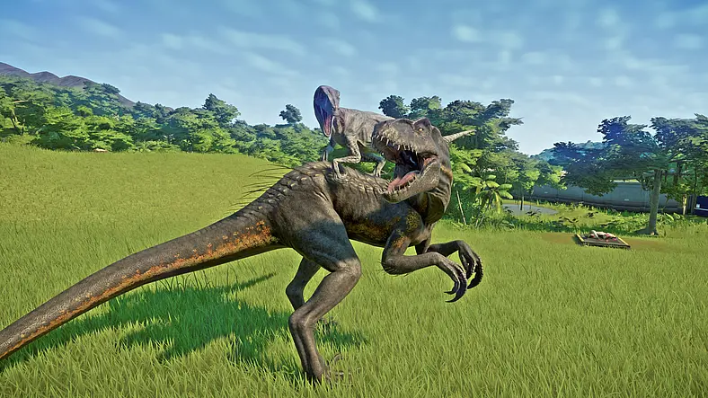Is the first Jurassic World Evolution expansion a T-Rex or a Compy?