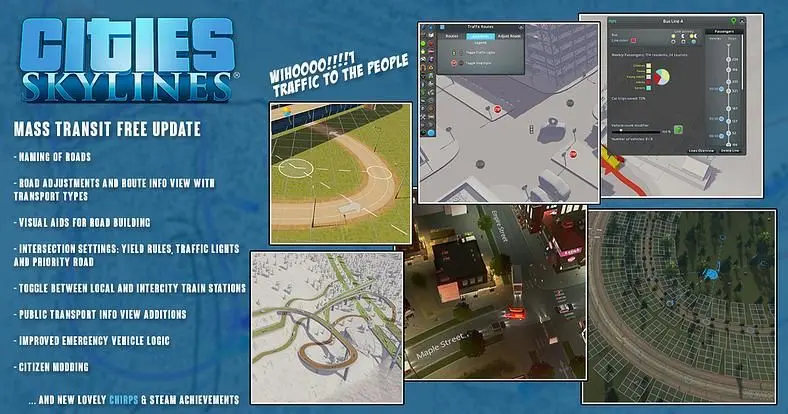 Cities: Skylines - Mass Transit Launches Today And Everyone Gains A Bunch Of New Features Whether They Pay Or Not