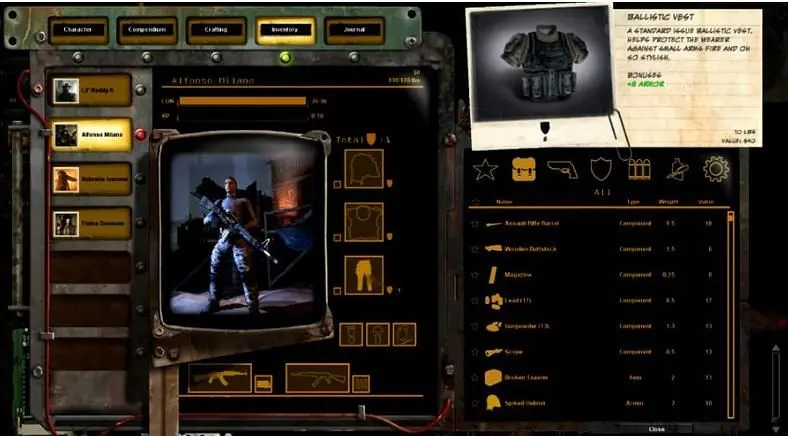 inExile explains inventory system for Wasteland 2