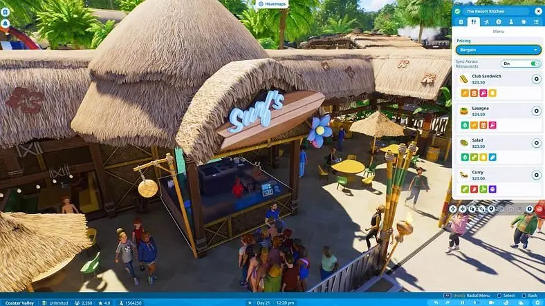 Planet Coaster 2 Update 4 adds new restaurants and pool customisation