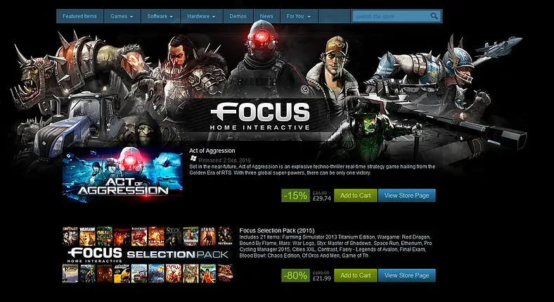 Focus Home Interactive kicks off publisher sale on Steam
