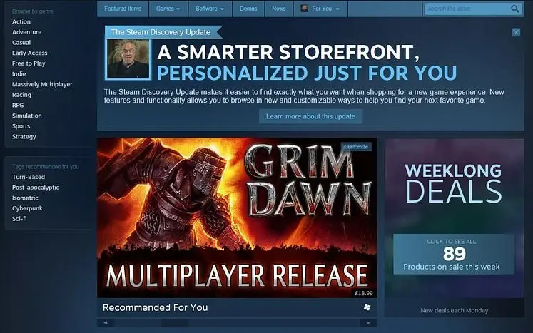 Valve completely reworks the Steam store home page