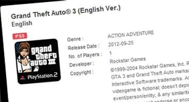 Grand Theft Auto III re-dated for PSN, due next week