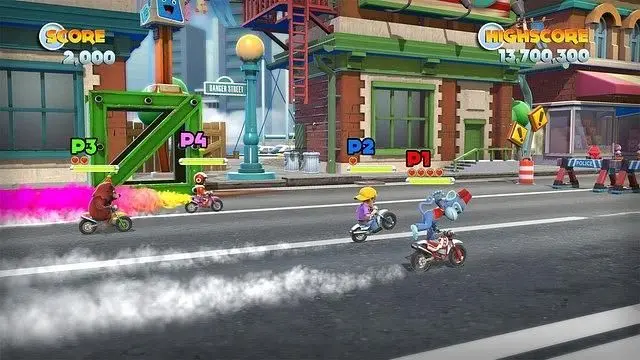 Stunt riding dare devil meets Mario via Tony Hawks Pro Skater.