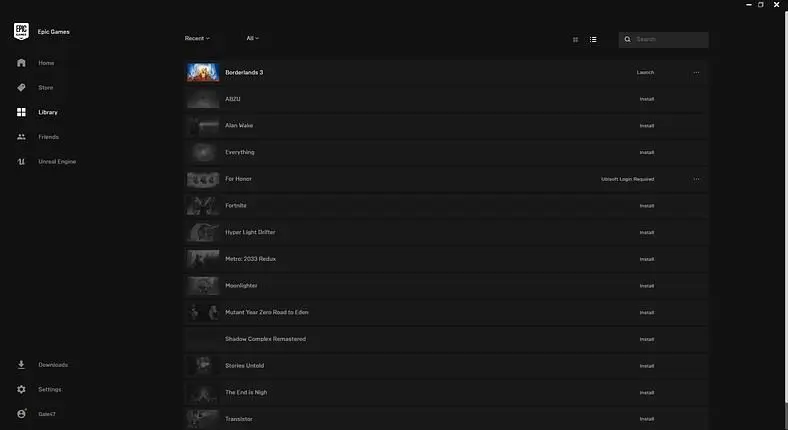 Epic Games Store Update adds Library List View