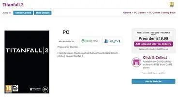 GAME lists Titanfall 2 release date as TBC-2016
