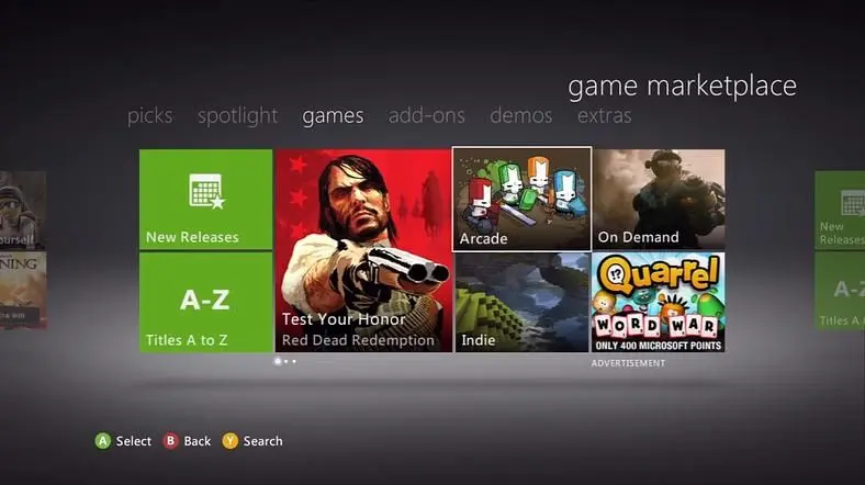 Region swapping on Xbox Live Marketplace streamlined
