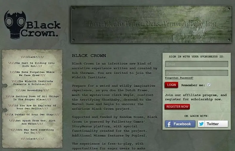 Book publisher Random House starts ARG Black Crown Project