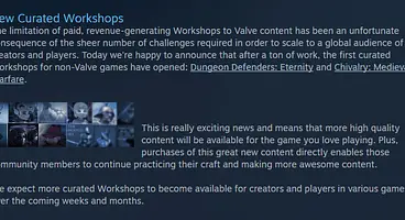 Steam adds new curated Workshops for non-Valve titles