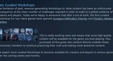 Steam adds new curated Workshops for non-Valve titles