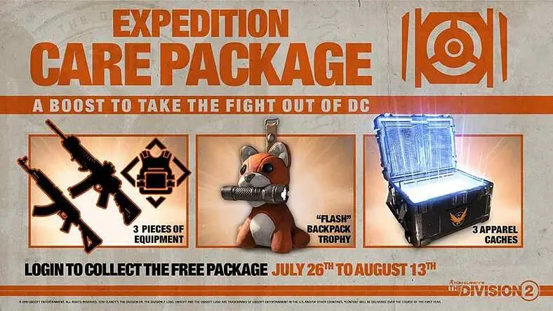 The Division 2 Expedition Special Care Package – July 26th - 13th August