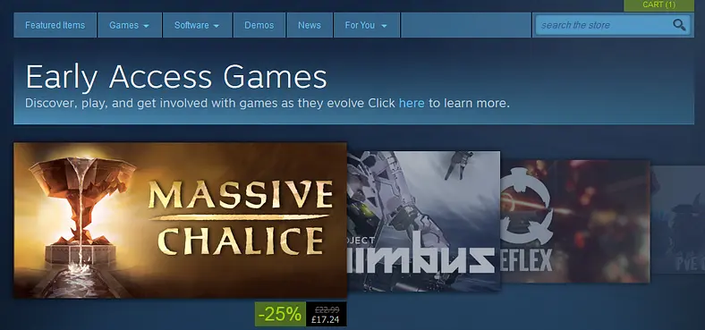 Only a quarter of Early Access games have seen a full release through Steam