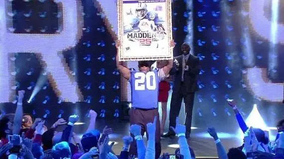 NFL legend Barry Sanders on cover of Madden NFL 25
