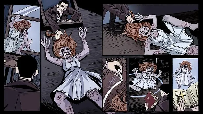 Enter a comic book world and banish demonic entities in Exiler