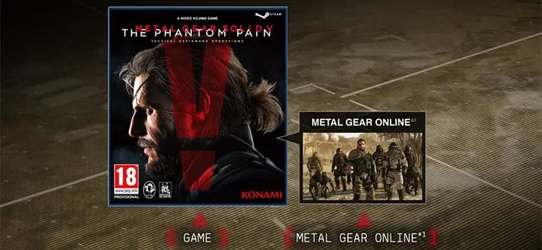 Metal Gear Solid 5: The Phantom Pain box art missing 'A Hideo Kojima Game' and Kojima Productions logo