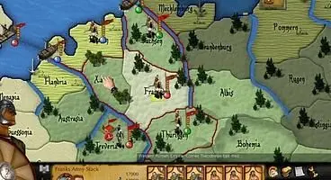 In this real time strategy game, players control groups of nations as opposed to a single power.