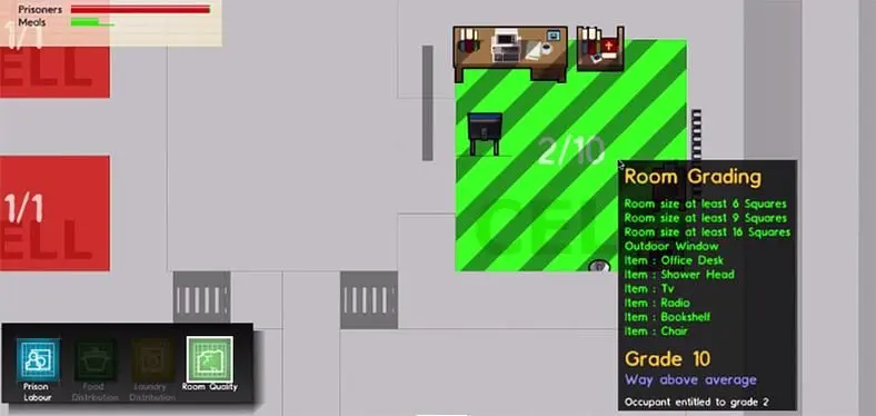 Prison Architect now at Alpha 33, introduces mail and 'graded cell quality'