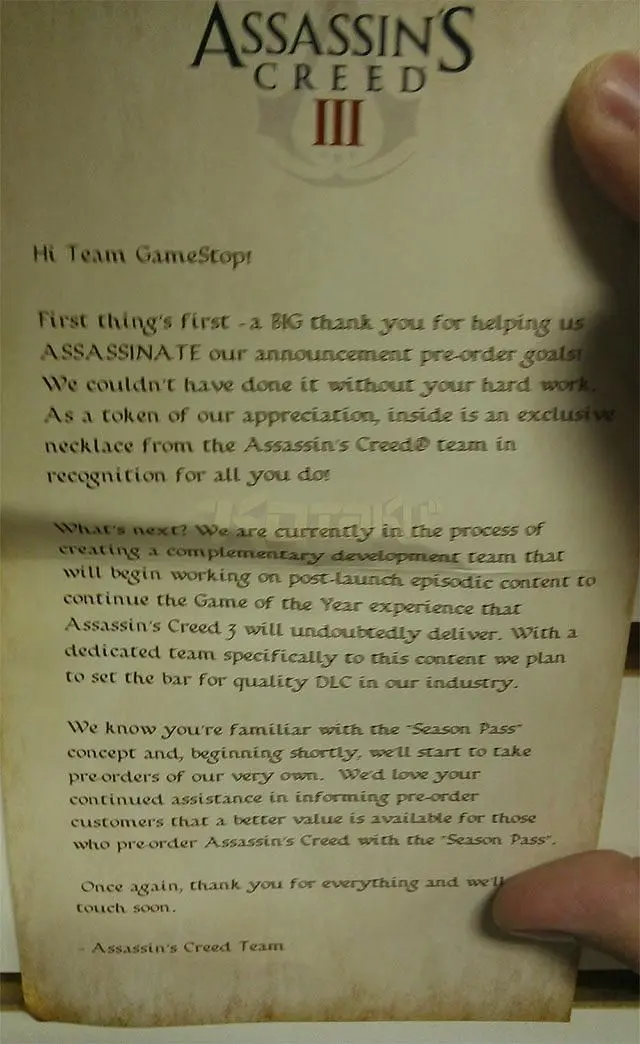 Rumour: Ubisoft has "season pass" for Assassin's Creed III "episodic" DLC