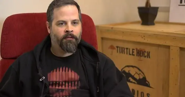 Turtle Rock had "first-person wizard combat" project, "was a little geeky"