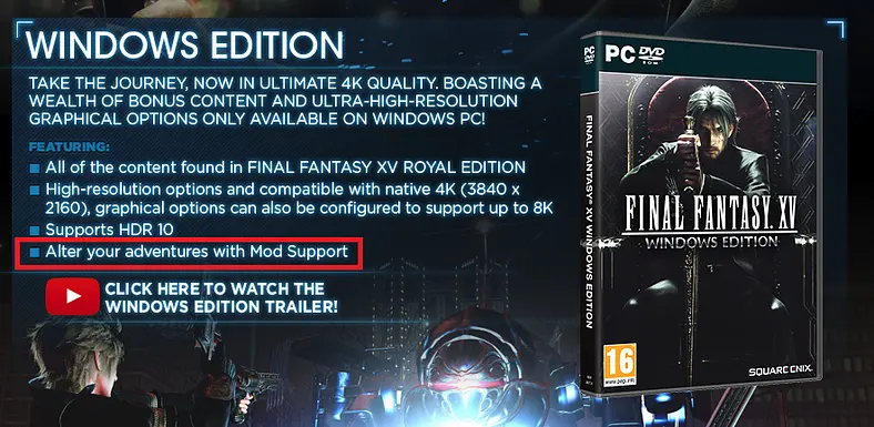 Everything you need to know about Final Fantasy 15 Mods!