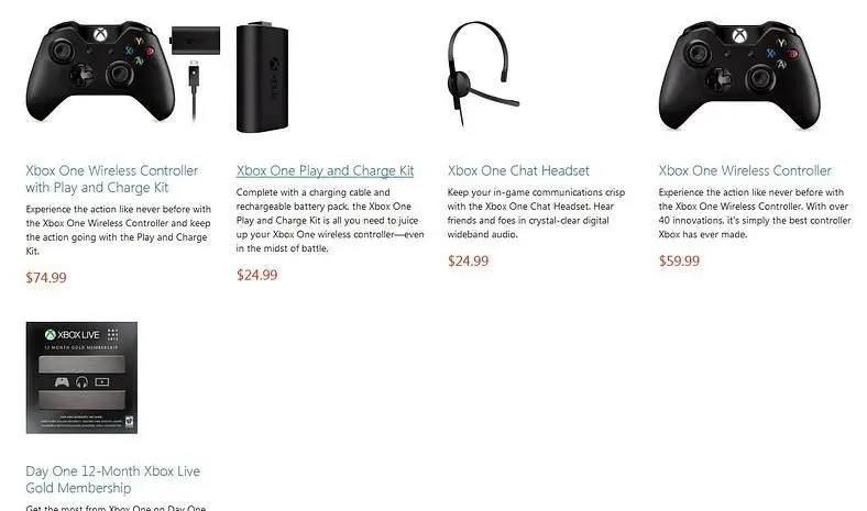 Xbox One accessories, Xbox Live prices officially revealed