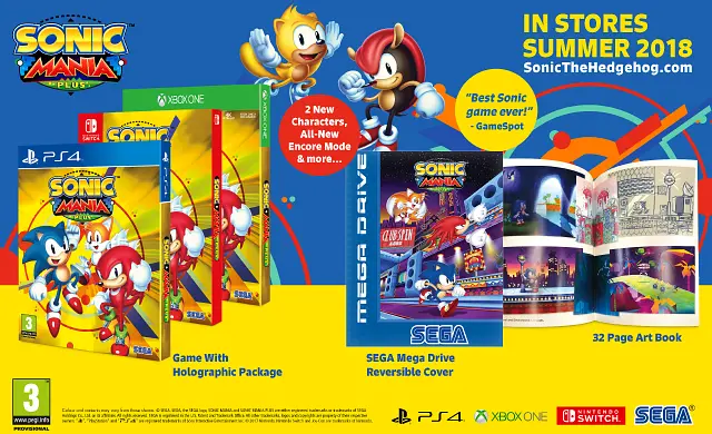 Sonic Mania Plus Announced, coming Summer 2018