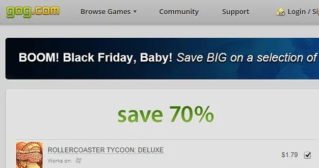 GOG.com begin Black Friday sale with 70% off on 60+ games