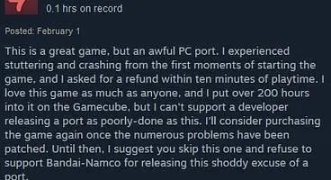 Steam users reporting Tales of Symphonia is a buggy, messy port