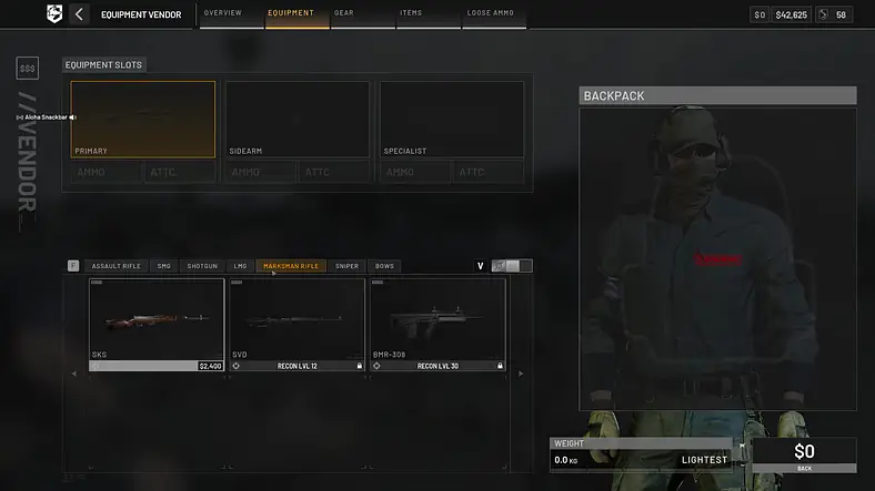 Equipment And Items / Marksman