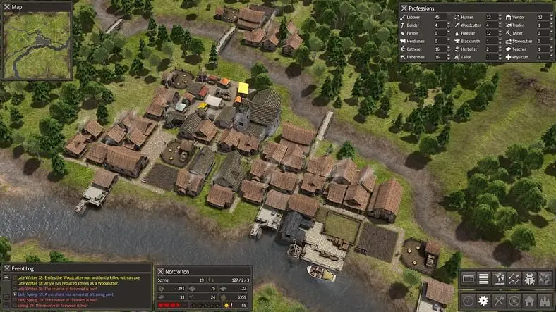 Medieval sandbox city-builder Banished inspired by Anno, Settlers and SimCity