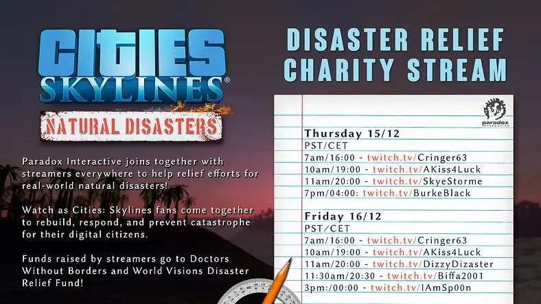 Paradox Interactive Begins Two Days Of Livestreams For Disaster Relief Charities