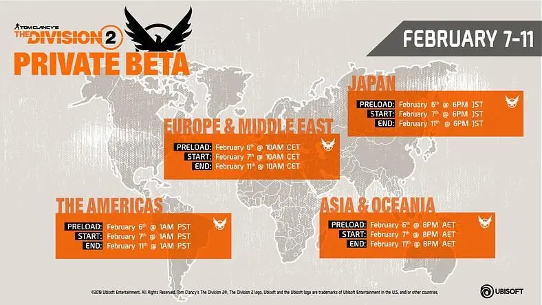 The Division 2 Private Beta Details Announced - Start and End Times, Content, Features Revealed