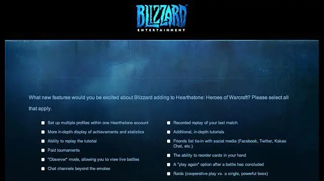 Raids feature mentioned in Hearthstone: Heroes of Warcraft survey