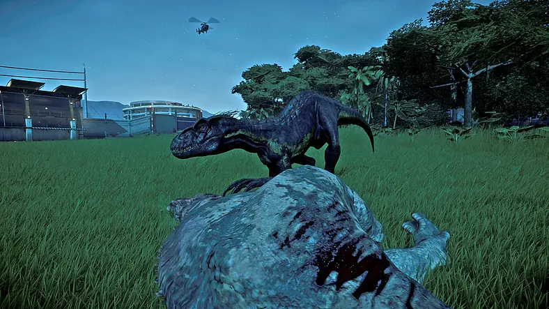 Is the first Jurassic World Evolution expansion a T-Rex or a Compy?