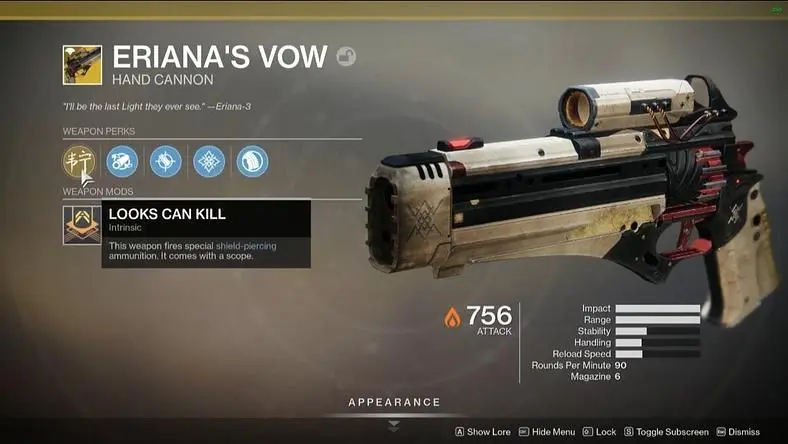 Destiny 2 Eriana's Vow - How to get the Exotic Sniper Handcannon