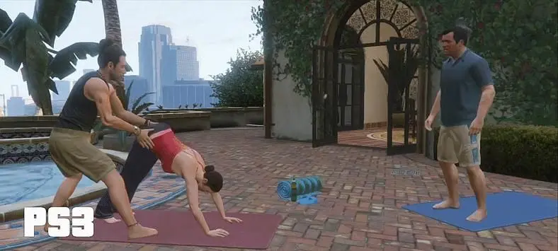 Screens compare original GTAV to HD upgraded version