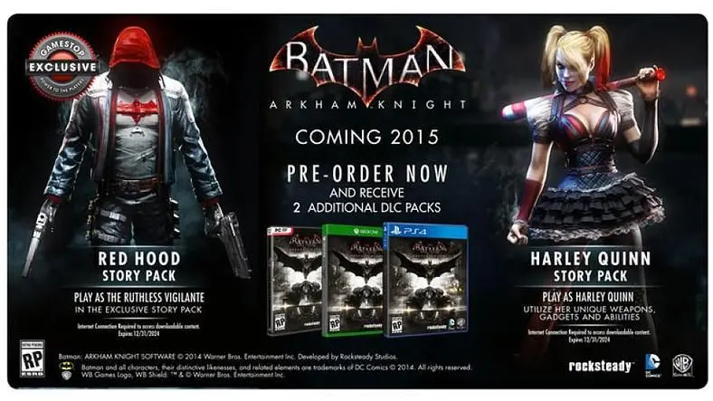 GameStop reveal exclusive Red Hood DLC pre-order for Arkham Knight