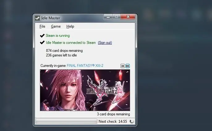 Idle Master is a fire-and-forget Steam Trading Card collector